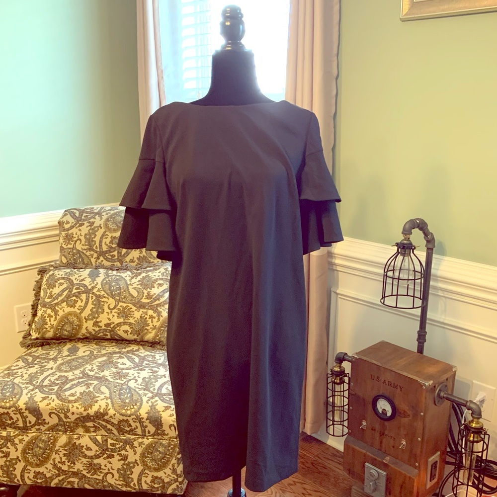 Calvin Klein tiered flutter sleeve career dress!